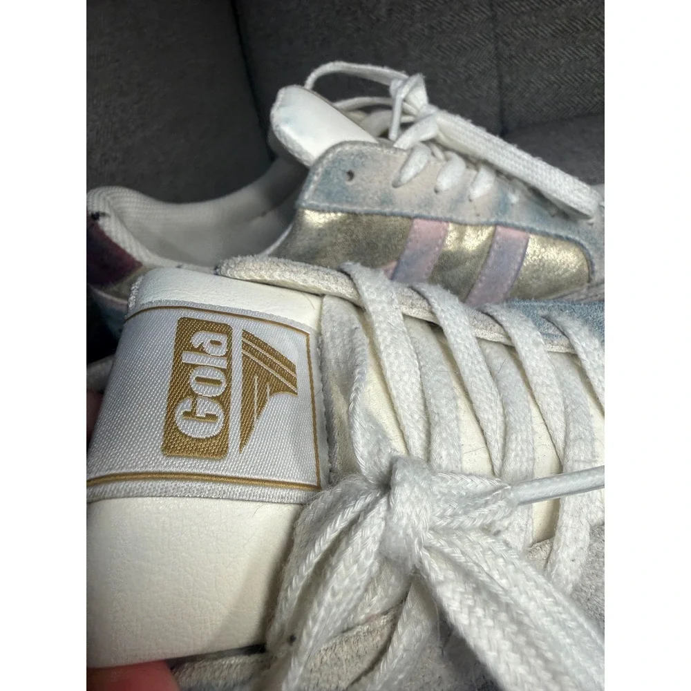 Gola Superslam Blaze Metallic Gold Pastel Sneakers CLB334 Womens 9.5 Low Top